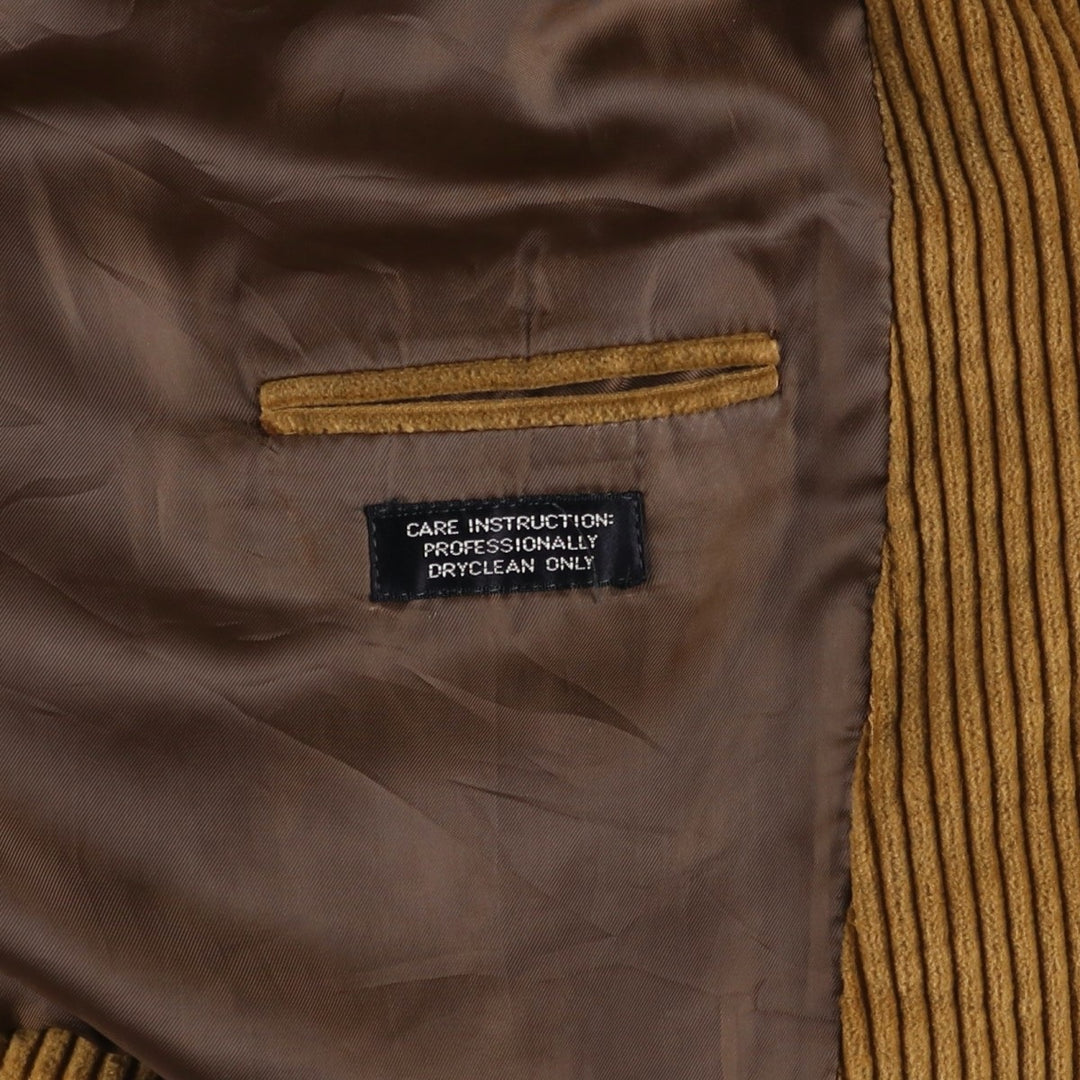 Clothing Town Wide Ribbed Corduroy Tailored Jacket, Men's Size M cotton beige type brown Vintage Second Hand