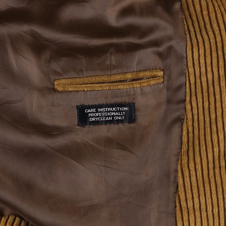 Clothing Town Wide Ribbed Corduroy Tailored Jacket, Men's Size M cotton beige type brown Vintage Second Hand