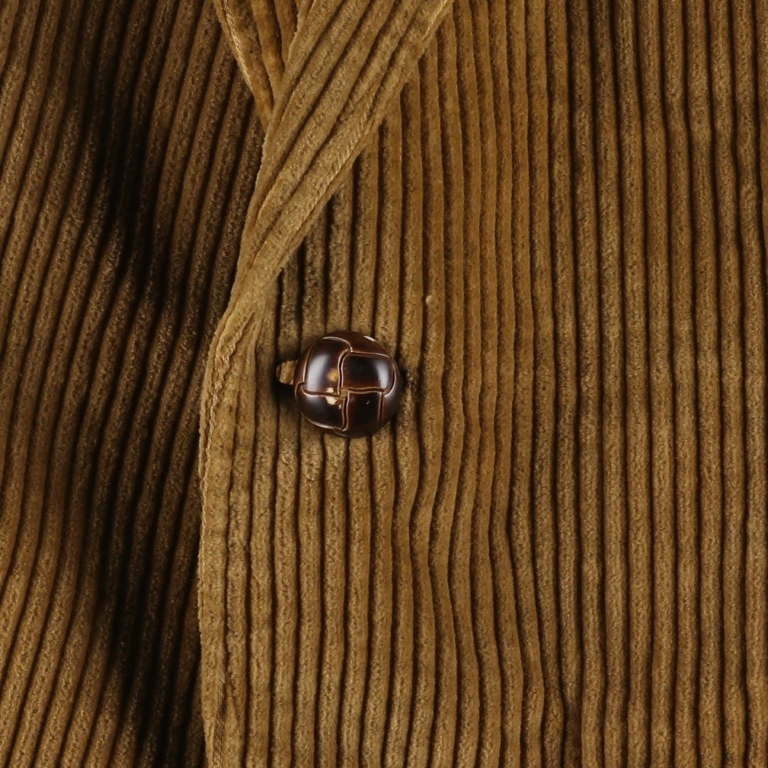 Clothing Town Wide Ribbed Corduroy Tailored Jacket, Men's Size M cotton beige type brown Vintage Second Hand