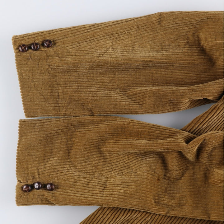Clothing Town Wide Ribbed Corduroy Tailored Jacket, Men's Size M cotton beige type brown Vintage Second Hand