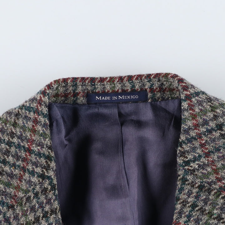 LANDS' END Harris Tweed Check Pattern Houndstooth Pattern Wool Tailored Jacket, Men's Size Medium wool gray type Vintage Second Hand
