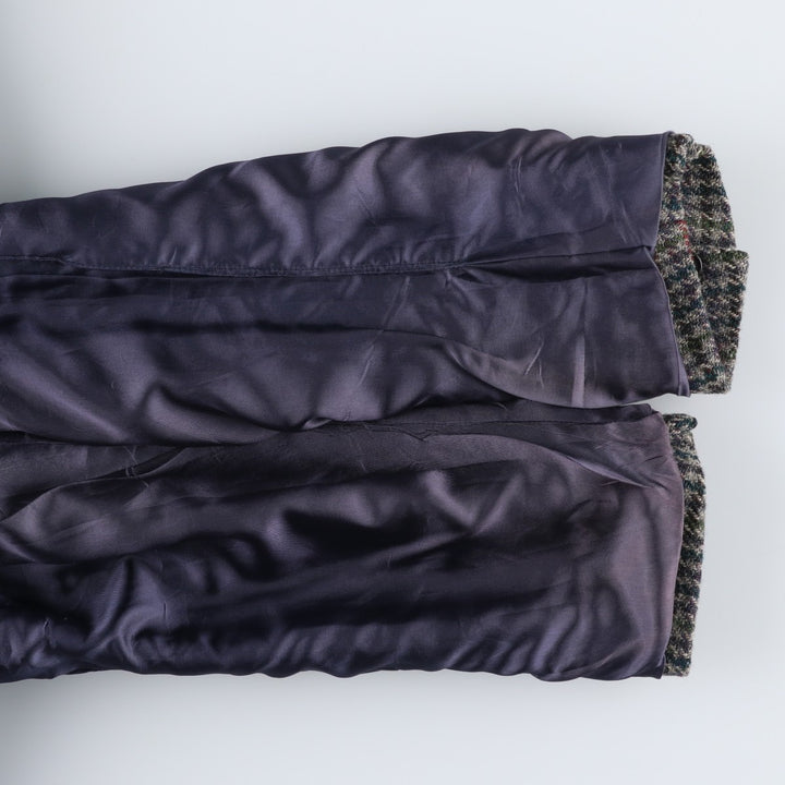 LANDS' END Harris Tweed Check Pattern Houndstooth Pattern Wool Tailored Jacket, Men's Size Medium wool gray type Vintage Second Hand