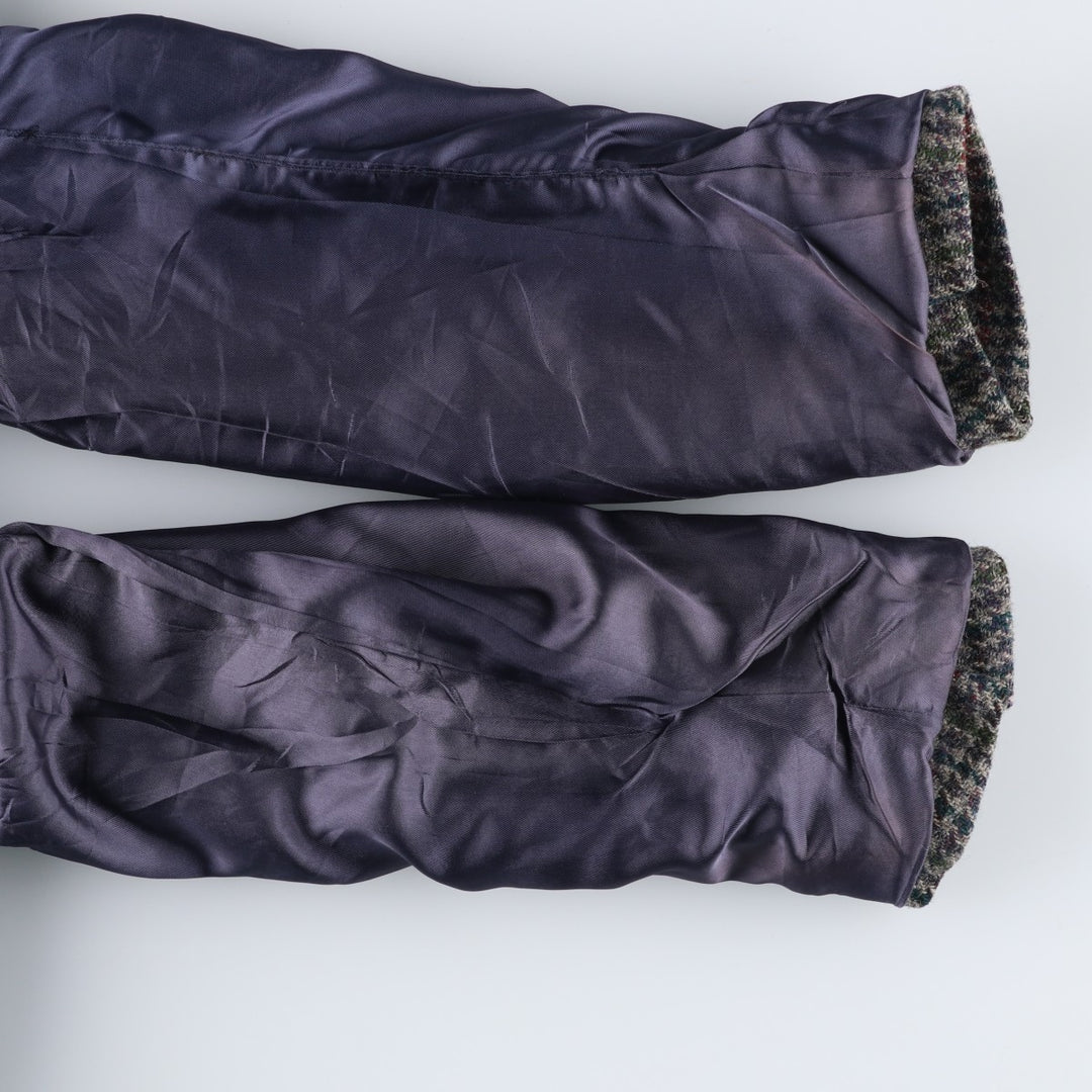 LANDS' END Harris Tweed Check Pattern Houndstooth Pattern Wool Tailored Jacket, Men's Size Medium wool gray type Vintage Second Hand