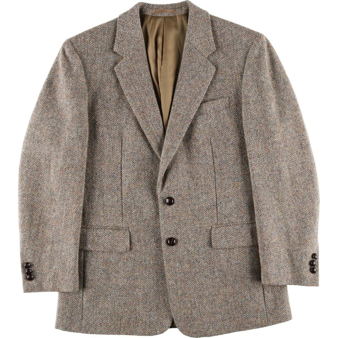 Harris Tweed wool tailored jacket, men's size M wool Beige type Vintage Second Hand