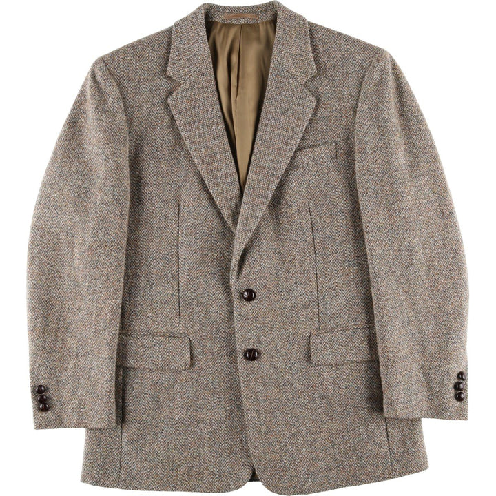 Harris Tweed wool tailored jacket, men's size M wool Beige type Vintage Second Hand