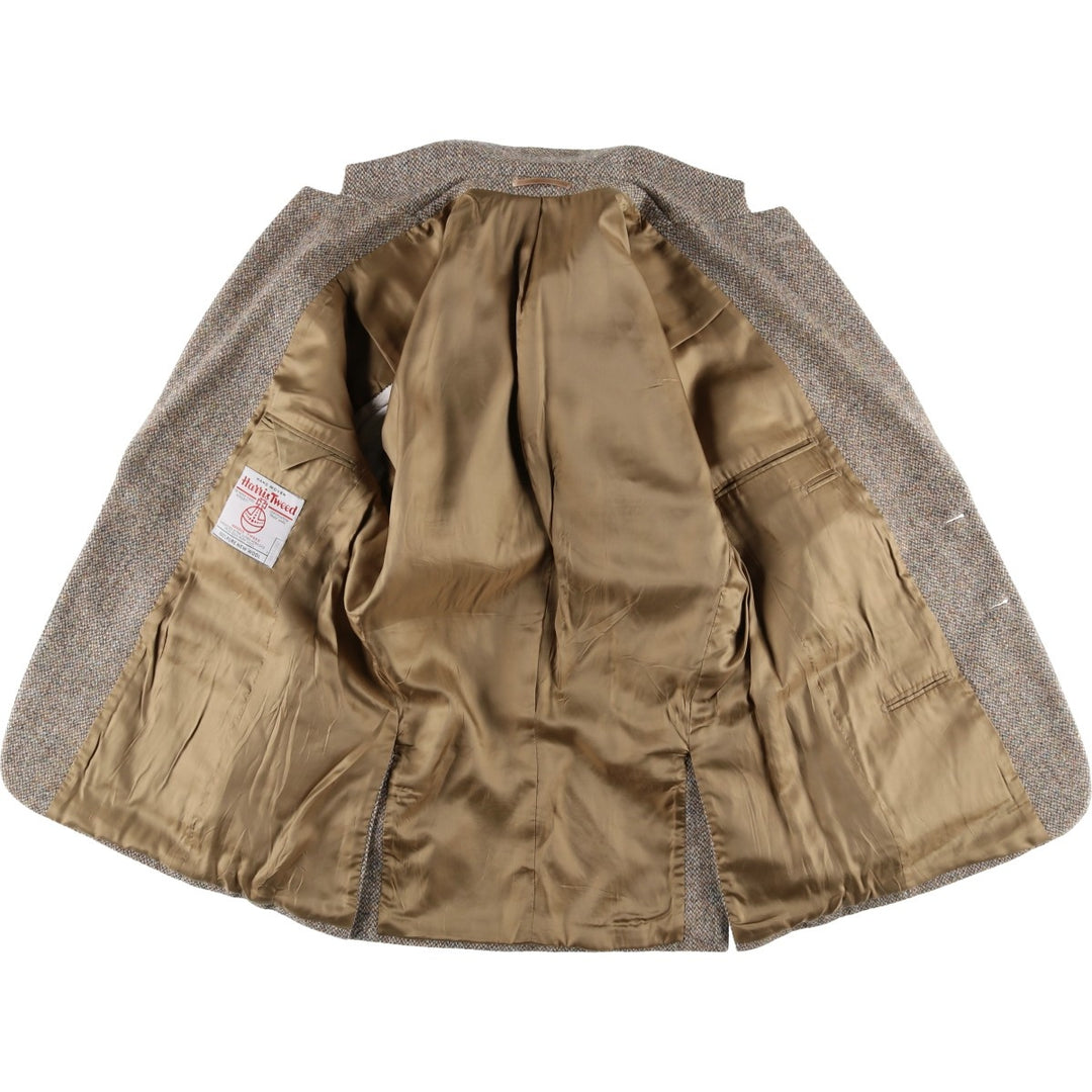 Harris Tweed wool tailored jacket, men's size M wool Beige type Vintage Second Hand