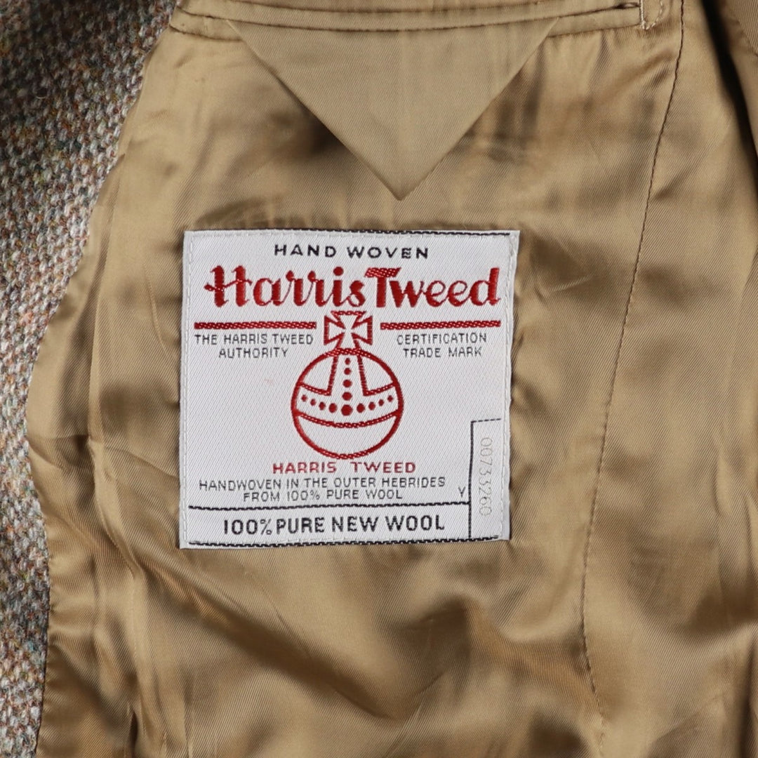 Harris Tweed wool tailored jacket, men's size M wool Beige type Vintage Second Hand