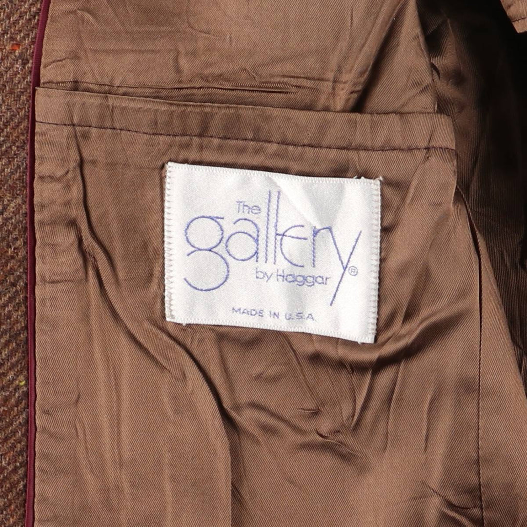 Haggar The Gallery wool tailored jacket, made in the USA, size L (men's) unclear brown type Vintage Second Hand