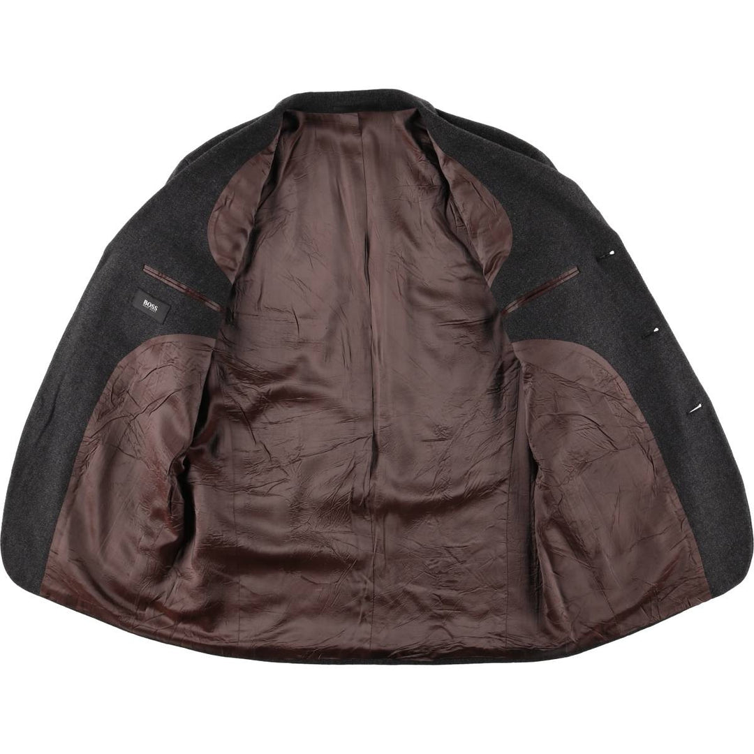 1990'S Hugo Boss Venus wool tailored jacket, made in Germany, men's size L wool Charcoal Vintage Second Hand