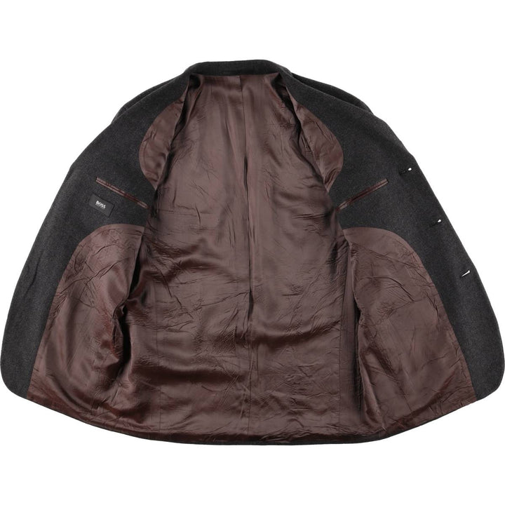 1990'S Hugo Boss Venus wool tailored jacket, made in Germany, men's size L wool Charcoal Vintage Second Hand