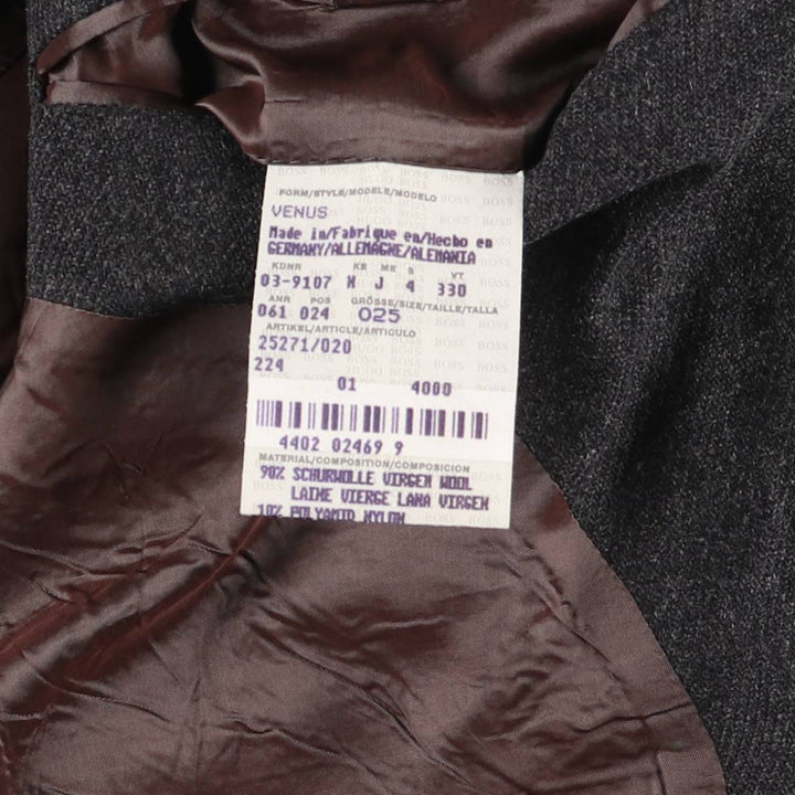 1990'S Hugo Boss Venus wool tailored jacket, made in Germany, men's size L wool Charcoal Vintage Second Hand