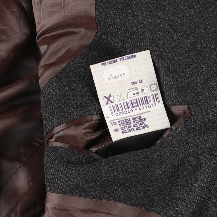 1990'S Hugo Boss Venus wool tailored jacket, made in Germany, men's size L wool Charcoal Vintage Second Hand