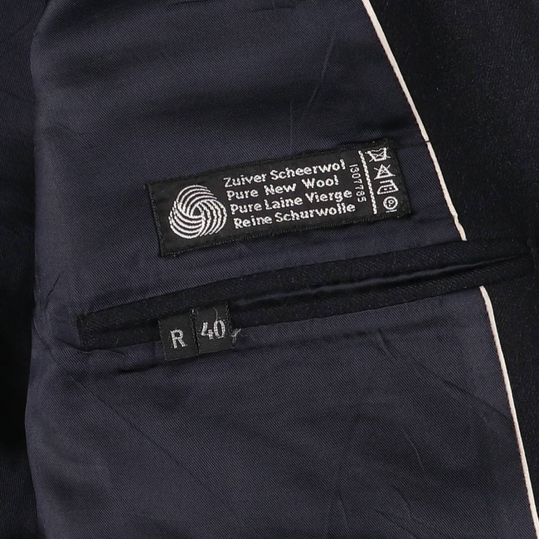 Navy blazer, tailored jacket, men's size M wool navy blue type Vintage Second Hand