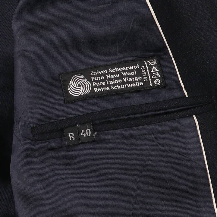 Navy blazer, tailored jacket, men's size M wool navy blue type Vintage Second Hand