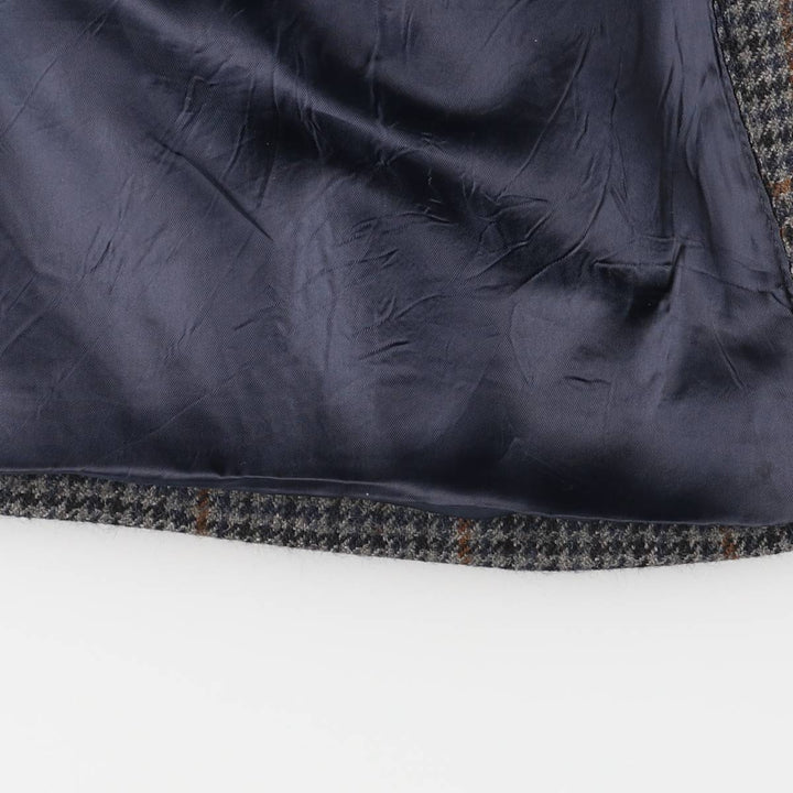 90'S LANDS' END Check Pattern Alpaca Blend Wool Tailored Jacket, Made in USA, Men's Size M wool blue type Vintage Second Hand