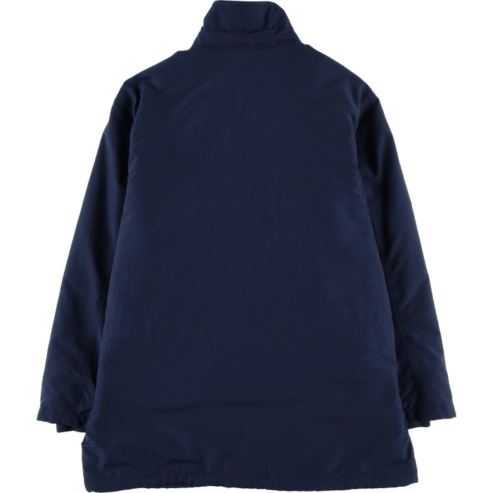 80s-90'S LANDS' END padded puffer jacket, men's size L Nylon navy blue type Vintage Second Hand