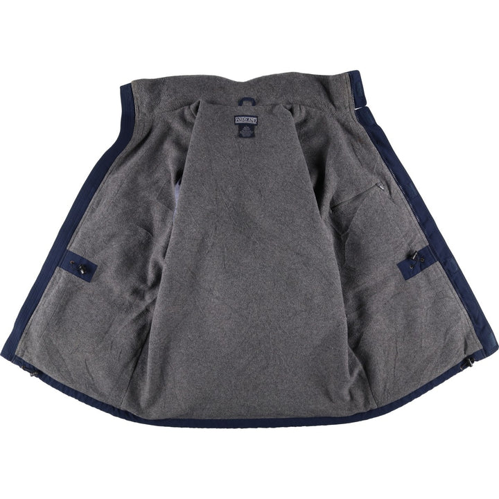 80s-90'S LANDS' END padded puffer jacket, men's size L Nylon navy blue type Vintage Second Hand