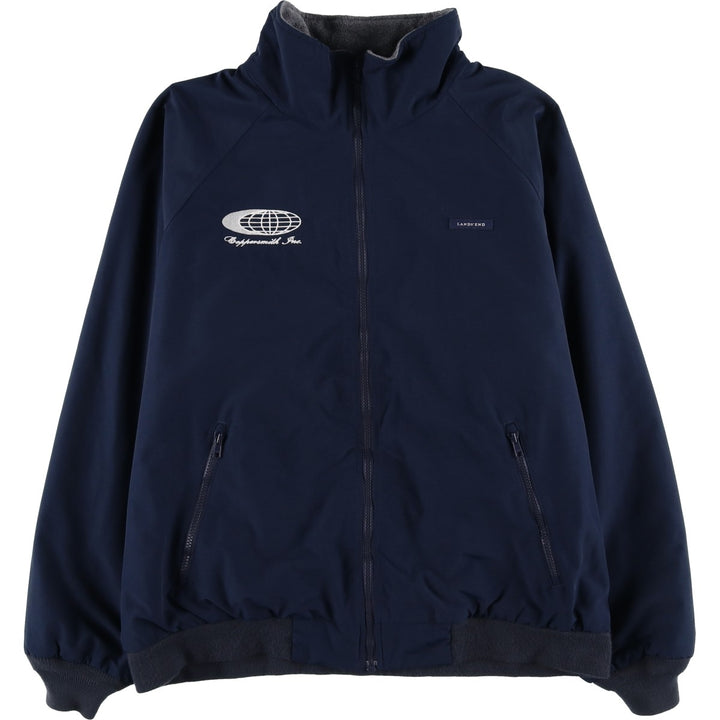 2000'S Lands' End padded puffer jacket, men's size L Nylon navy blue type Vintage Second Hand
