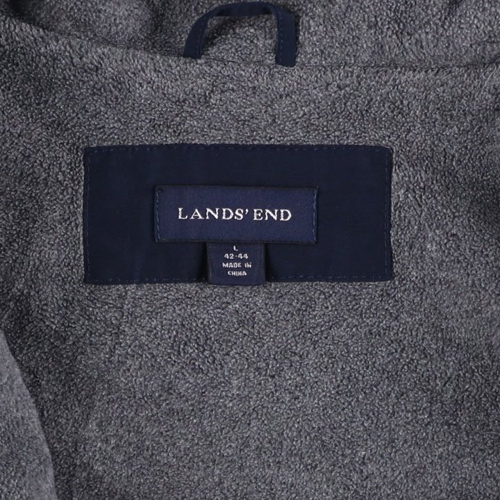 2000'S Lands' End padded puffer jacket, men's size L Nylon navy blue type Vintage Second Hand