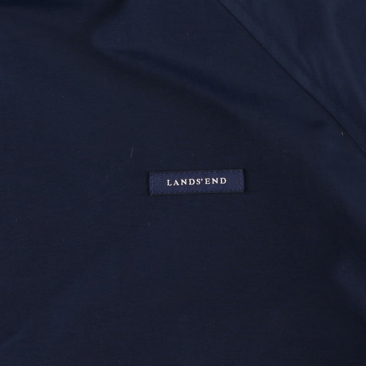 2000'S Lands' End padded puffer jacket, men's size L Nylon navy blue type Vintage Second Hand