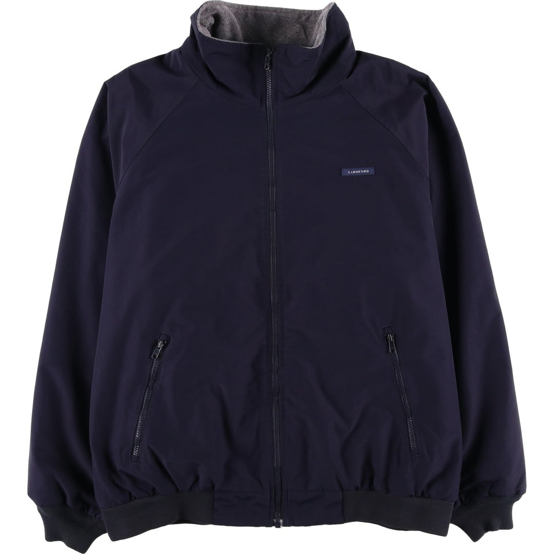 2000'S Lands' End padded puffer jacket, men's size L Nylon navy blue type Vintage Second Hand