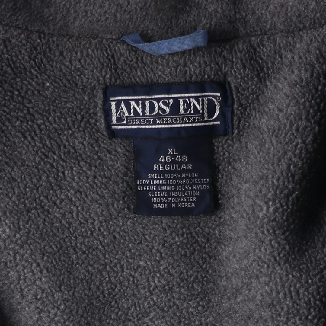 80s-90'S Lands' End Padded Puffer Jacket, Men's Size XL Nylon Blue type light blue Vintage Second Hand
