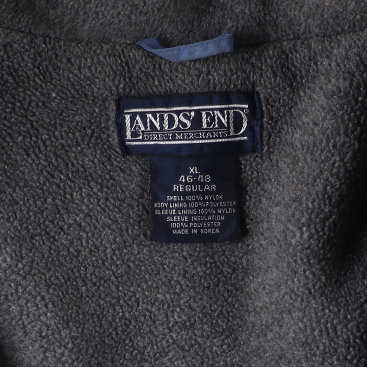 80s-90'S Lands' End Padded Puffer Jacket, Men's Size XL Nylon Blue type light blue Vintage Second Hand