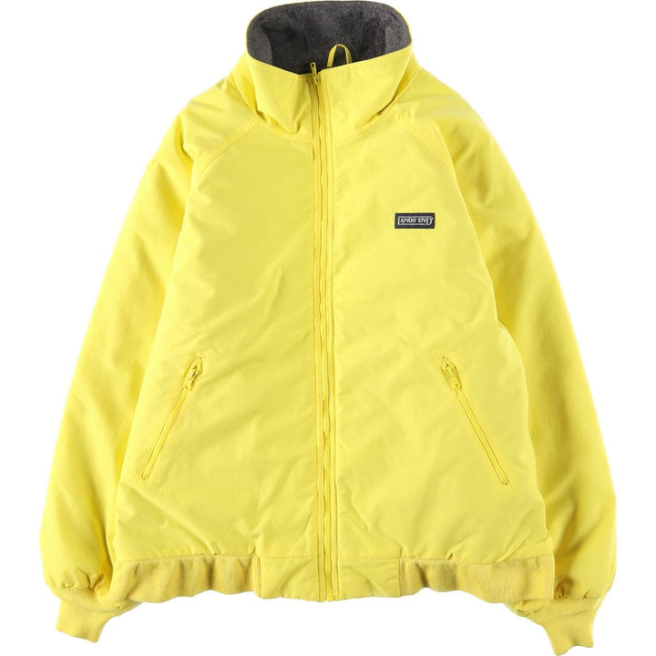 Vintage 80s-90'S Lands' End padded puffer jacket, men's size XL Nylon yellow type Vintage Second Hand