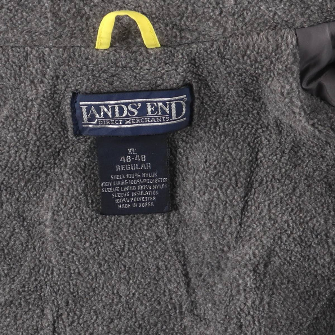 Vintage 80s-90'S Lands' End padded puffer jacket, men's size XL Nylon yellow type Vintage Second Hand