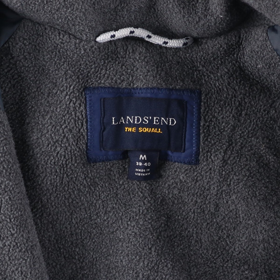 LANDS' END Men's Padded Puffer Jacket (Size M) Nylon navy blue type Vintage Second Hand