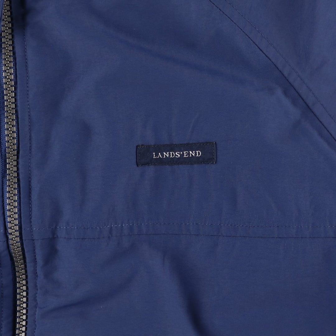 LANDS' END Men's Padded Puffer Jacket (Size M) Nylon navy blue type Vintage Second Hand