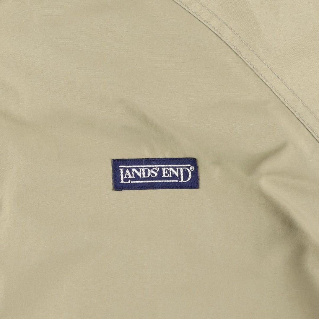 80s-90'S Lands' End Padded Puffer Jacket, Men's Size XL Nylon Beige type Vintage Second Hand