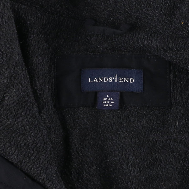 2000'S Lands' End padded puffer jacket, men's size L Nylon black type Vintage Second Hand