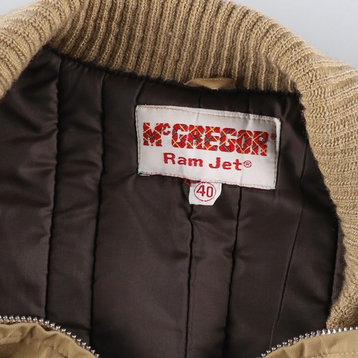 Vintage 60s-70'S McGREGOR RAM JET padded Pharaoh jacket, men's size M unclear Beige type Vintage Second Hand