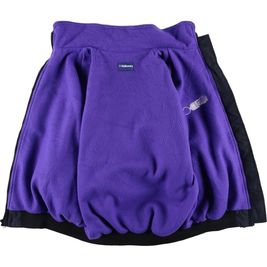 90'S Holloway padded puffer jacket, Made in USA, Men's Size L, Vintage Nylon navy blue type Vintage Second Hand