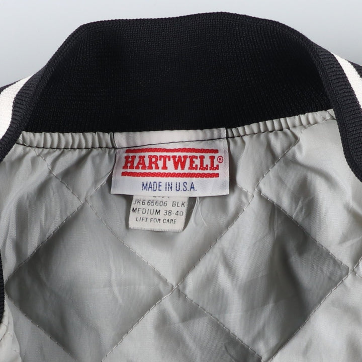 Vintage 90'S Hartwell Varsity Jacket, Padded, Made in USA, Size M, Men's Nylon black type Vintage Second Hand