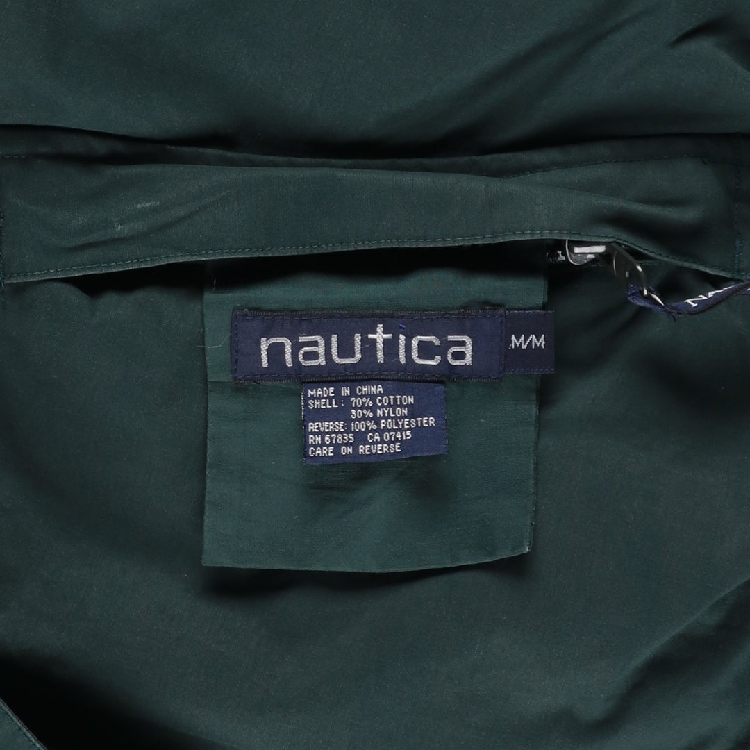 Vintage 90'S Nautica reversible windbreaker, size M, men's cotton Green type dark green Vintage Second Hand