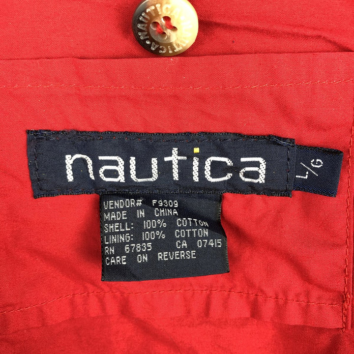 Vintage 90'S Nautica cotton jacket, size L, men's cotton Khaki type Vintage Second Hand