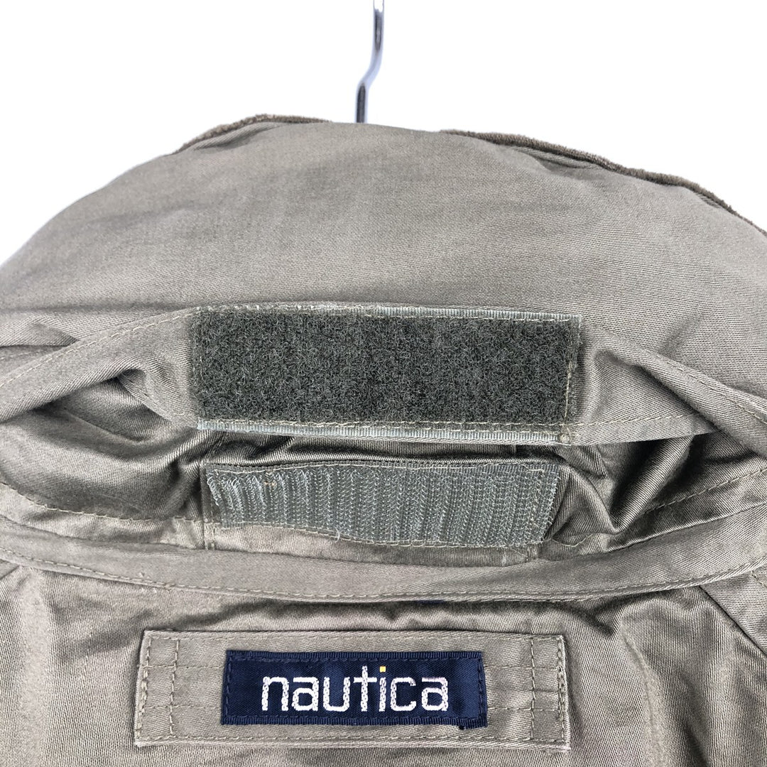 Vintage 90'S Nautica cotton jacket, size L, men's cotton Khaki type Vintage Second Hand