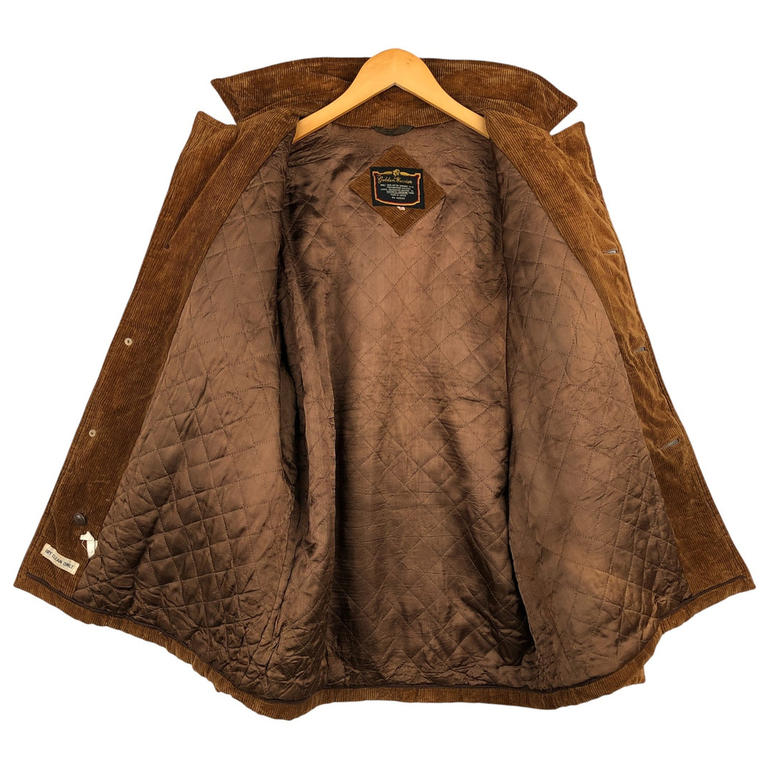 THE Golden Warrior Men's Vintage Padded Corduroy Jacket, Size XL cotton brown type Vintage Second Hand