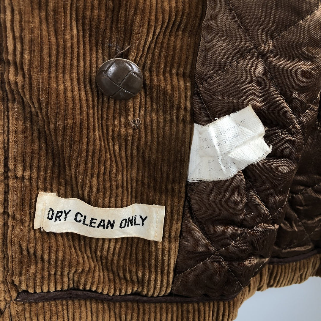 THE Golden Warrior Men's Vintage Padded Corduroy Jacket, Size XL cotton brown type Vintage Second Hand