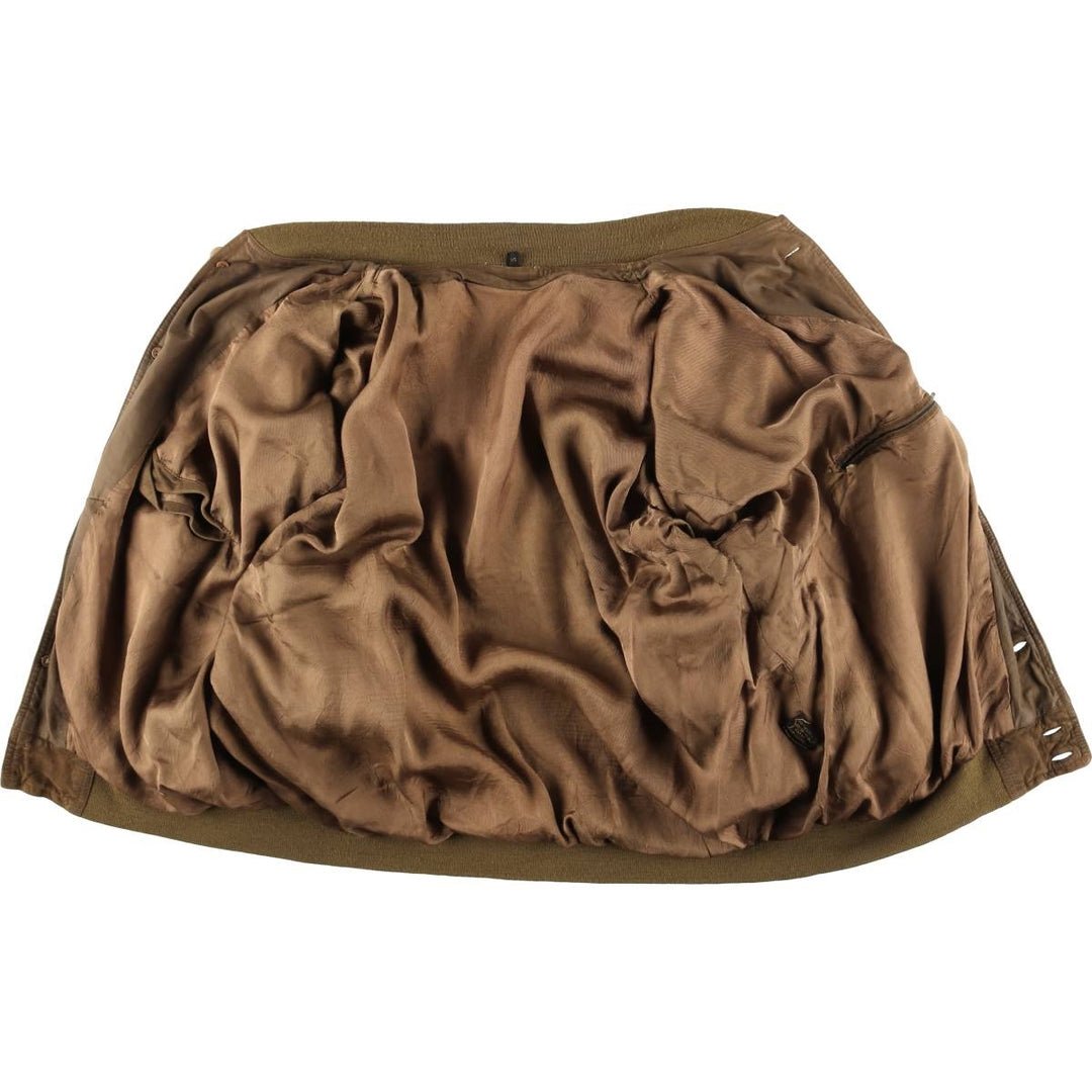 Vintage suede leather blouson, men's size XL Genuine Leather Suede Leather brown type Vintage Second Hand