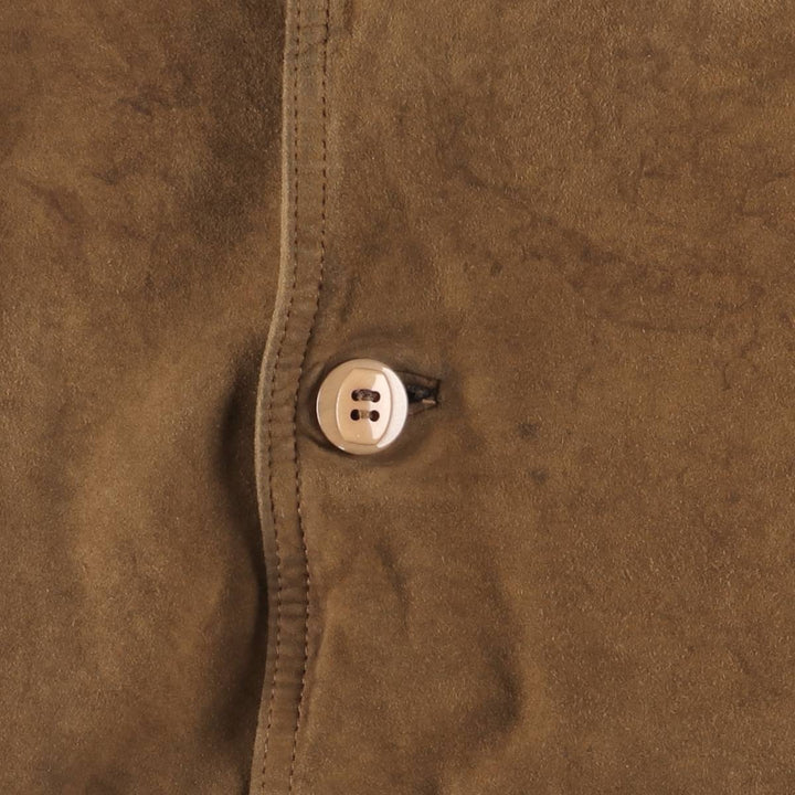 Vintage suede leather blouson, men's size XL Genuine Leather Suede Leather brown type Vintage Second Hand