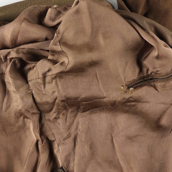 Vintage suede leather blouson, men's size XL Genuine Leather Suede Leather brown type Vintage Second Hand