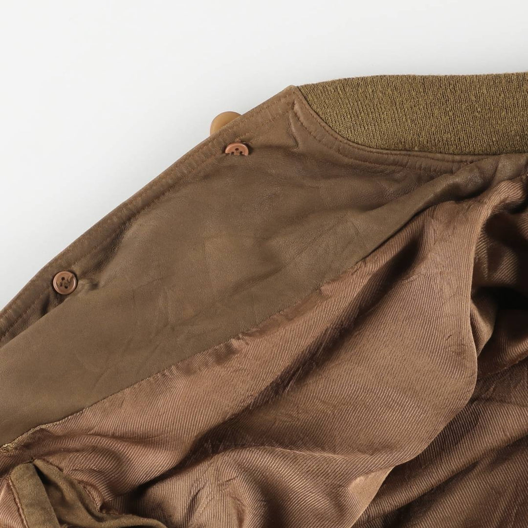 Vintage suede leather blouson, men's size XL Genuine Leather Suede Leather brown type Vintage Second Hand