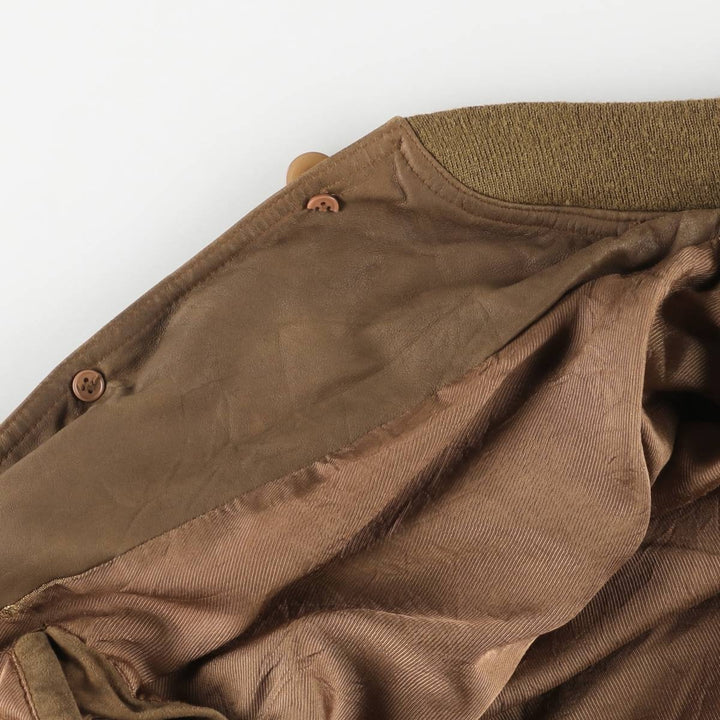 Vintage suede leather blouson, men's size XL Genuine Leather Suede Leather brown type Vintage Second Hand