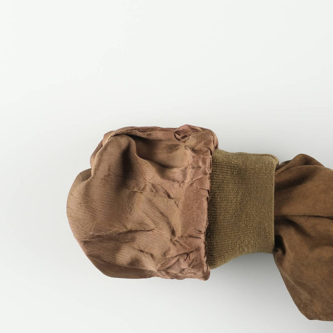 Vintage suede leather blouson, men's size XL Genuine Leather Suede Leather brown type Vintage Second Hand