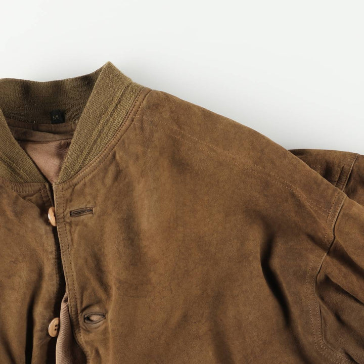 Vintage suede leather blouson, men's size XL Genuine Leather Suede Leather brown type Vintage Second Hand