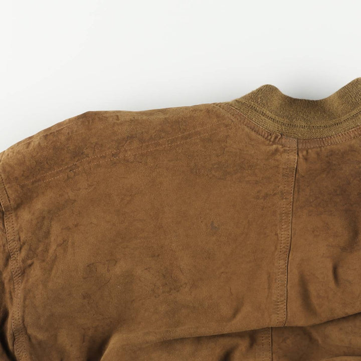 Vintage suede leather blouson, men's size XL Genuine Leather Suede Leather brown type Vintage Second Hand