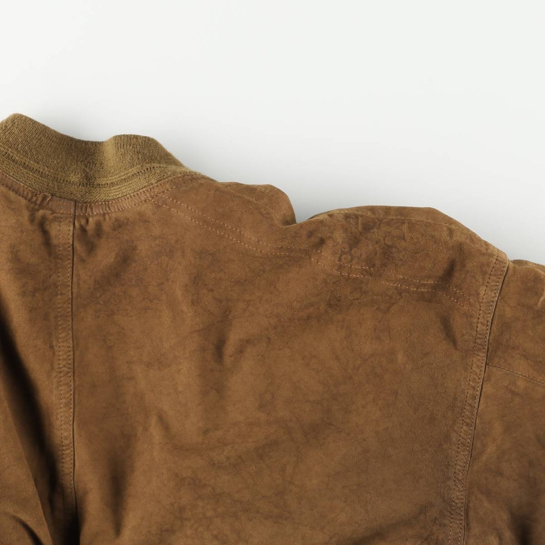 Vintage suede leather blouson, men's size XL Genuine Leather Suede Leather brown type Vintage Second Hand